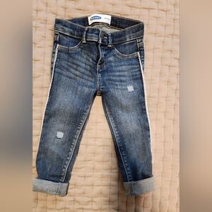 Toddler girl jeans with eyelet trim
